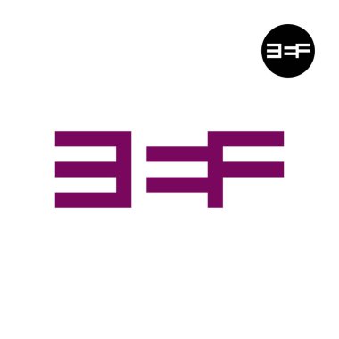 Letter EEF Logo Negative Space clipart