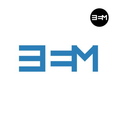 Letter EEM Logo Negative Space clipart