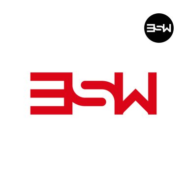 Letter ESW Logo Negative Space clipart