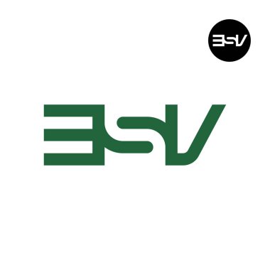 Letter ESV Logo Negative Space clipart