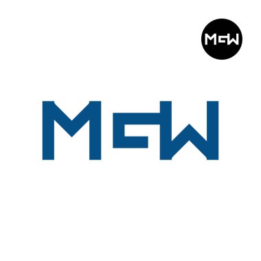 Letter MGW Logo Negative Space clipart