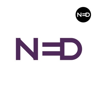 Harf NED Logo Negatif Boşluk
