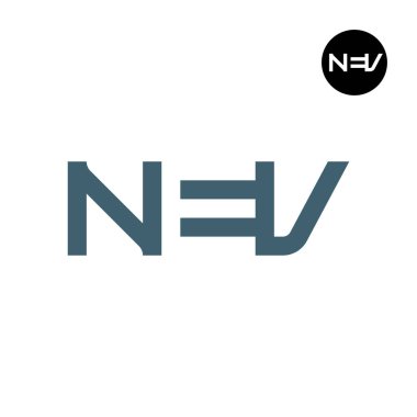 Letter NEV Logo Negative Space clipart