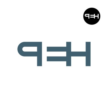 Letter PEH Logo Negative Space clipart