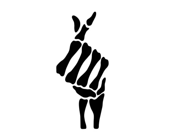 İskelet el hareketi, parmaklar, lezzetli, siyah düz vektör, kesme dosyaları