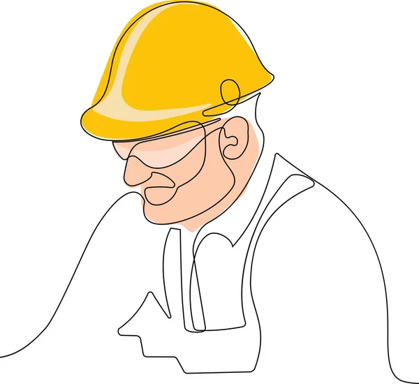 Gerente Construção Engenheiro Trabalhando Canteiro Obras Ilustração Vetorial — Vetor de Stock