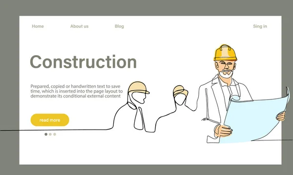 Vector Landing Page Architecture Works Protective Face Masks Safety Machine — Stock vektor
