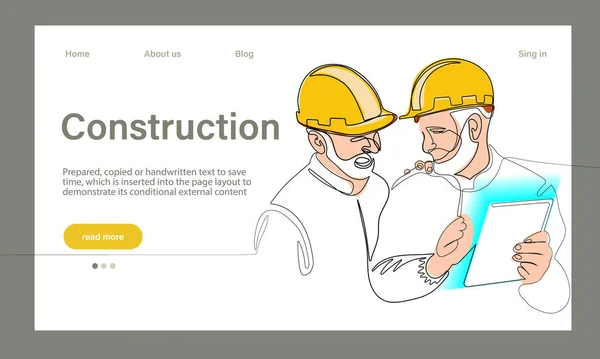 Vector Landing Page Architecture Works Protective Face Masks Safety Machine — 스톡 벡터
