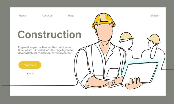 Vector Landing Page Architecture Works Protective Face Masks Safety Machine — Wektor stockowy