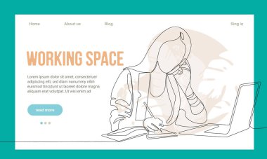 Uzay İniş Sayfası Çizgi Filmi Şablonu. Serbest Çalışanlar Takımı online olarak dizüstü bilgisayarda çalışıyor. İş Adamları Çalışma Alanını Paylaşıyor. Özet Vektör İllüstrasyonu