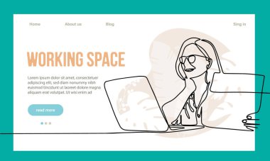 Uzay İniş Sayfası Çizgi Filmi Şablonu. Serbest Çalışanlar Takımı online olarak dizüstü bilgisayarda çalışıyor. İş Adamları Çalışma Alanını Paylaşıyor. Özet Vektör İllüstrasyonu