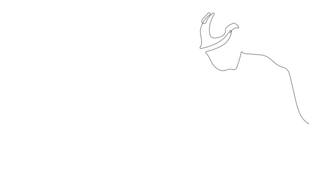 Анимационный Рисунок Сплошной Линии Рисования Архитектора Встреча Строительной Площадке Обсудить — стоковое видео