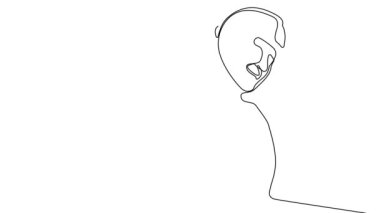 Ekip üyeleriyle plan tasarımı hakkında konuşmak için inşaat sahasında sürekli mimar toplantısının animasyon çizimi. Mimarlık konsepti. Tek çizgi animasyonu. Yüksek kalite 4k görüntü