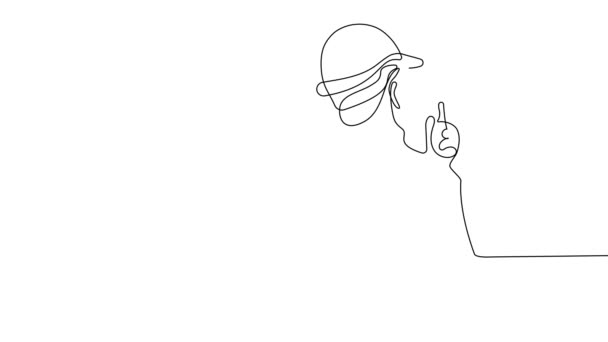 Анімований Малюнок Безперервної Лінії Зустрічі Архітектора Будівельному Майданчику Обговорення Дизайну — стокове відео