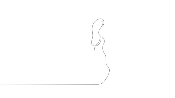 Animowany Rysunek Ciągłego Rysunku Linii Para Miłości Słodkie Kręcone Włosy — Wideo stockowe