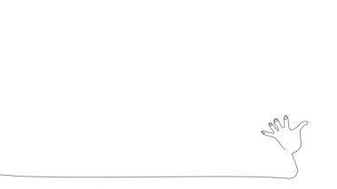 Self drawing animation of single line draw doctor reading patient medical record on clipboard while stand at hospital hallway. Medical health care concept continuous line draw. High quality 4k footage