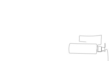 Animated self drawing of bottles with oil or honey or lemon or lime juice for scrubbing and body skin care with natural herbal skin care products. High quality footage