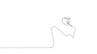 Ekip üyeleriyle plan tasarımı hakkında konuşmak için inşaat sahasında sürekli mimar toplantısının animasyon çizimi. Mimarlık konsepti. Tek çizgi animasyonu. Yüksek kalite 4k görüntü