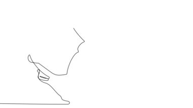 Ekip üyeleriyle plan tasarımı hakkında konuşmak için inşaat sahasında sürekli mimar toplantısının animasyon çizimi. Mimarlık konsepti. Tek çizgi animasyonu. Yüksek kalite 4k görüntü