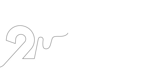 2023 Year Continuous One Line Drawing New Year Sign Background — Vídeos de Stock