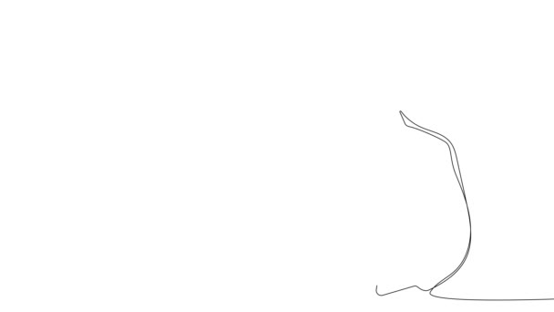 Постоянное Рисование Одной Линии Двух Врачей Специализированных Защитных Комбинезонах Очках — стоковое видео