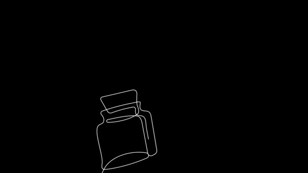 Animated Self Drawing Bottles Oil Honey Lemon Lime Juice Scrubbing — Wideo stockowe
