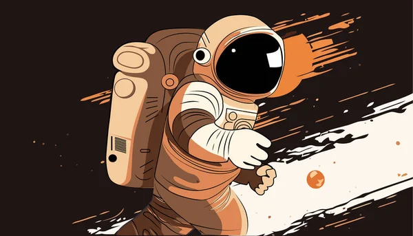Astronaut Erkundet Den Wüstenplaneten Weltraum Astronauten Raumanzug Führt Zusätzliche Kosmische — Stockvektor