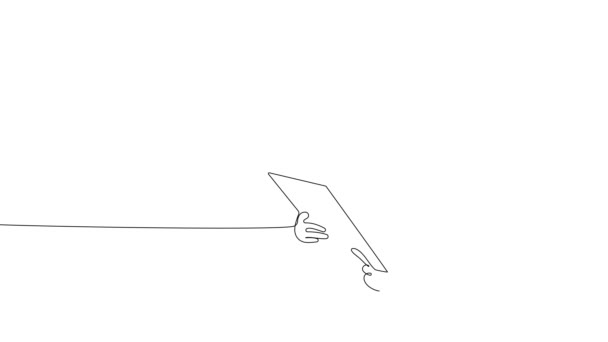 Анімований Малюнок Безперервної Лінії Зустрічі Архітектора Будівельному Майданчику Обговорення Дизайну — стокове відео