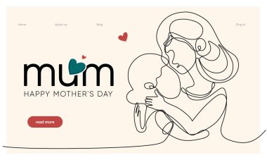 Çiçek tutan bir kadınla anneler günü illüstrasyonun kutlu olsun. Çiçeklerle dolu teşekkür kartı. Uçuş kartı, doğum günü kartı, davetiye, doğum günü kartı gösterimi için kullan