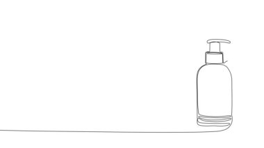 Animated self drawing of bottles with oil or honey or lemon or lime juice for scrubbing and body skin care with natural herbal skin care products. High quality footage