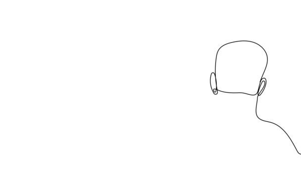 Pai Criança Linha Arte Contínua Padres Day Line Sketch Doodle — Vídeo de Stock