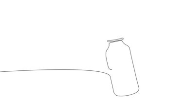 Animated self drawing of bottles with oil or honey or lemon or lime juice for scrubbing and body skin care with natural herbal skin care products. High quality footage