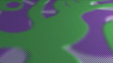 Dalgalı bir hareketle hareket eden üç boyutlu renkli parçacıkların animasyonu. Kusursuz döngü animasyonu. CG hazır. Yüksek kalite 4k görüntü