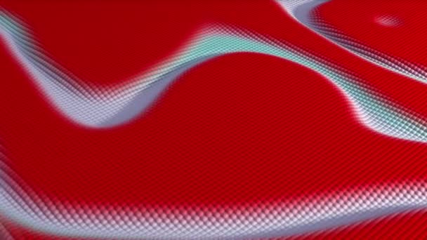 彩色粒子在波浪运动中上下移动的3D动画 无缝循环动画 Cg渲染 高质量的4K镜头 — 图库视频影像