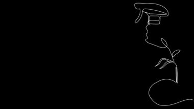 Değişik temizlik malzemelerinden oluşan set şişelerinin sürekli çizilmesinin animasyon çizimi dost temizliği sağlar. Minimum konsept. Yüksek kalite 4k görüntü