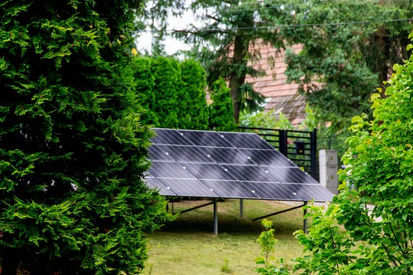 Historic Farm House Modern Solar Panels Roof Wall Illustration — Stock Photo, Image