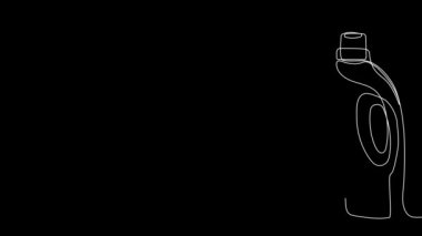 Değişik temizlik malzemelerinden oluşan set şişelerinin sürekli çizilmesinin animasyon çizimi dost temizliği sağlar. Minimum konsept. Yüksek kalite 4k görüntü