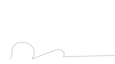 Gagasında bir dal ve el yazısı yazı tipi olan ve otomotiv aydınlatma tasarımına benzeyen tek bir çizgili beyaz arka planda bir kuşun minimalist çizimi