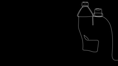 Değişik temizlik malzemelerinden oluşan set şişelerinin sürekli çizilmesinin animasyon çizimi dost temizliği sağlar. Minimum konsept. Yüksek kalite 4k görüntü