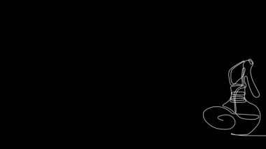 Değişik temizlik malzemelerinden oluşan set şişelerinin sürekli çizilmesinin animasyon çizimi dost temizliği sağlar. Minimum konsept. Yüksek kalite 4k görüntü