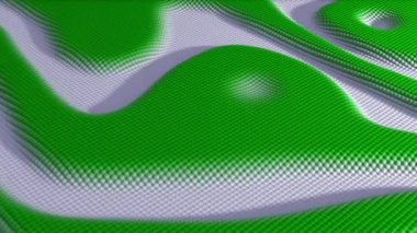 Dalgalı bir hareketle hareket eden üç boyutlu renkli parçacıkların animasyonu. Kusursuz döngü animasyonu. CG hazır. Yüksek kalite 4k görüntü