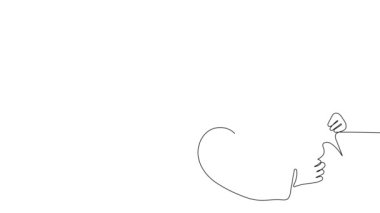 Baba ve Çocuk Devamlı Çizgi Sanatı, Babalar Günü Çizgi Çizimi Çizimi, Tek Çizgi Animasyonu. Yüksek kalite 4k görüntü