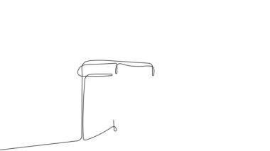 Noel Baba 'nın bir satırlık resmi. Şöminenin üzerine çikolata çizmenin 2D animasyonu. Tahta, karatahta ve sunum için alfa kanallı 4k stok videosu. Yüksek kalite 4k görüntü