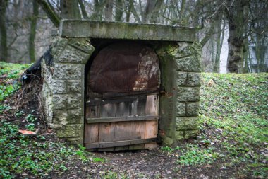 Taş kemerli taş duvarda bir kapı. Yüksek kalite fotoğraf