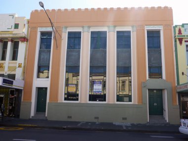 Building in art deco style, in Napier, North Island, New Zealand.