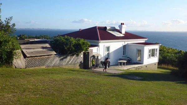 Bunkhouse building at Tiritiri Matangi Island nature reserve, North Island, New Zealand.