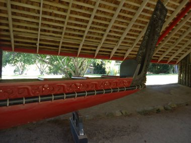 Maori Canoe at Waitangi Treaty Grounds, North Island, New Zealand.