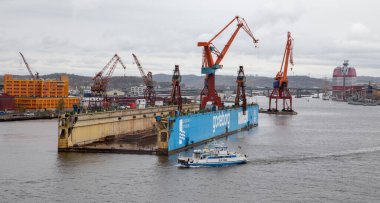 Göteborg, Vastergotland, İsveç limanındaki Damen yüzen limanı (eski adıyla Gotaverken).