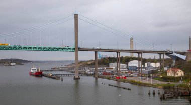 Gota Nehri üzerindeki Alvsborg Köprüsü, Göteborg, Vastergotland, İsveç.