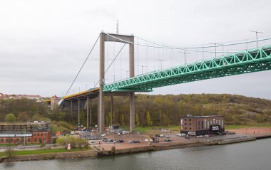 Gota Nehri üzerindeki Alvsborg Köprüsü, Göteborg, Vastergotland, İsveç.